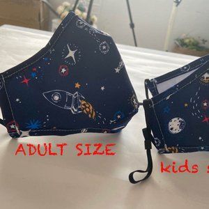 Kids Fun Print Face Mask With Filter Pocket